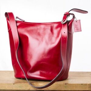 J. Jill Red Leather Shoulder Bag Crossbody Purse
